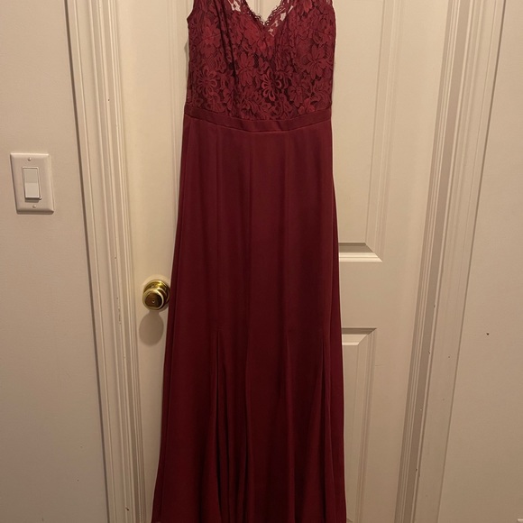 Weddington Way Dresses Wine Colored Bridesmaid Dress Formal Gown